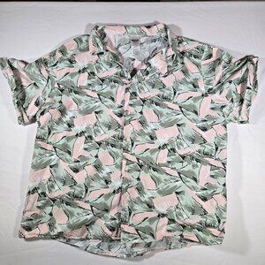 Stranger Things Jim Hopper Pink Green Tropical Button Up XL Spirit Halloween